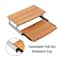 Mind Reader Brown 2-Tier Monitor Stand Riser with Sliding Drawer